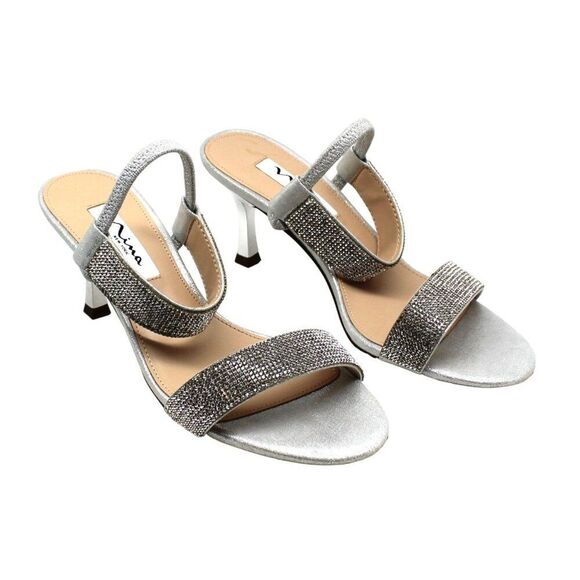 Nina Women's Silver Sandals - Picture 1 of 8